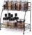 Generico Portaspezie da Cucina in Metallo – Scaffale da Cucina Salvaspazio a 2 Ripiani Portaspezie Moderno e Robusto per Spezie, Barattoli, Oli e Condimenti – Design Elegante Nero Opaco