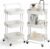 HOMASIS Carrello Portaoggetti a 3 Ripiani con Ruote Universali, Carrello Salvaspazio con Maniglia, Organizer con Maniglia per Cucina, Bagno, Capacità di Ogni Ripiano 20 kg, 42 x 35 x 87 cm (Bianco)
