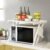 HUOLE Ripiano per Forno a Microonde a 2 Ripiani, Ripiano Organizzatore per Microonde, Ripiano Estensibile per Microonde Ripiano Salvaspazio Resistente per Ripiano da Cucina -57 * 38 * 38 cm Z-Bianco