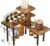 IBUYKE Scaffale Angolare per Cucina,portaspezie a 3 ripiani,organizer per riporre spezie, 4 ganci laterali,Organizzatore da appoggio,per cucina, bagno, bancone, mobile,marrone rustico,TLJ023H