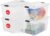 Iris Ohyama Scatole portaoggetti con coperchio, 45L, confezione da 4, trasparenti, clip di chiusura, empilabili, maniglia, per camera, guardaroba, ufficio, organizer, senza BPA, NTB-45