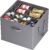 Lifewit Organizer per Armadio per Scarpe Pieghevole, Scatole per Scarpe Salvaspazio con Coperchio per 12-16 Paia, Organizer per Scarpe con Supporto Inferiore e Manici Rinforzati, Grigio