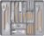 Lifewit Portaposate Espandibile Portaposate da Cucina Portaposate Regolabile con Portacoltelli Rimovibile, Organizer per Posate Salvaspazio, Profondità 40 cm, 1 Confezione, Grigio