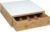 Mobile porta cialde e capsule caffè – Organizer in legno con ripiano in vetro bianco lucido e cassetto salvaspazio, 30 x 30 x 10 cm, porta macchina da caffè, postazione caffè per cucina e ufficio