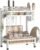 NETEL Portaspezie a 2 Livelli, Scaffale Portaspezie Antiruggine Scaffale Salvaspazio Organizzatore da Cucina con Ganci, 32,5 x 20 x 40 cm, Bianco