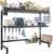 NETEL Scolapiatti da Sopra il Lavello, Scolapiatti Antiruggine sul Mensola del Lavello Organizzatore Salvaspazio a 3 Ripiani con Porta Utensili, Porta Tagliere da Cucina Nero, Lunghezza 84 cm