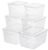 Navaris Contenitori per frigorifero con coperchio – Set da 6 – Contenitori per l’organizzazione della cucina e ripiani dispensa – Organizer trasparente in 3 dimensioni – Organizer per frigorifero salvaspazio