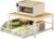 Organizer da cucina salvaspazio con cassetto e cestello in filo metallico – Ripiano in legno massello per macchina da caffè, bianco