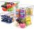 Organizer per frigorifero, 4 contenitori per contenitori da cucina con coperchio per frigorifero, cucina, armadietti, contenitori trasparenti per frigorifero, 28,7 x 19 x 15,5 cm