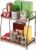 Organizzatore portaspezie salvaspazio, scaffale da cucina con 2 ripiani in legno, organizer da cucina per piano di lavoro cucina bar caffetteria casa ufficio