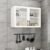 Pensile da Cucina in Legno massello Bianco Ante in Vetro,libreria in Vetro Trasparente Arredamento Soggiorno, Mobile portavino, portaspezie, Contenitore sopra Il WC(80 * 30cm/31.5 * 11.8in)