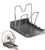Porta Coperchi Pentole con Porta Mestoli, Organizer Coperchi Pentole per Piani di Lavoro della Cucina, Risparmio Spazio, può Contenere Due Coperchi, Mantenendo le Pentole a Portata di Mano, Grigio