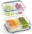 Praknu Contenitori per la preparazione dei pasti con 2 scomparti – 2 contenitori ermetici in vetro per alimenti da 1000 ml – Microonde, lavastoviglie, forno