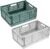 QWORK® Confezione da 2 Casse Pieghevoli in Plastica 30 x 20 x 12 cm – Organizzatore Salvaspazio Impilabile per Cucina, Ufficio e Bagno – Cestini Forati Multiuso per Scrivania, Cancelleria e Alimenti