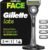 Rasoio da barba manuale Gillette Labs con barra integrata, 1 manico, 5 lame di ricambio Gillette con base magnetica, grigio, rasoio da barba e lame di ricambio