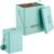 Relaxdays Contenitore per Cibo per Cani, Set di 2 Contenitori per Cibo per Gatti, 5,5 L e 16 L, Porta Cibo con Paletta, Turchese