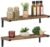 Relaxdays Mensole da Parete, Set di 2 Mensole Sospese, LxP: 48 x 15,5 cm, Scaffale, Libreria Design Industriale, Marrone Nero