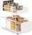 Relaxdays Organizer da Cucina, 2 Ripiani Allungabili, Organizer Autoportante, Salvaspazio, Cassetto Multiuso, Bianco