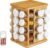 Relaxdays Portaspezie XXL Girevole 32 Barattoli Porta Condimenti Espositore in Legno Naturale di Bambù