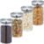 Relaxdays Set 4 Barattoli per Alimenti in Vetro con Coperchio in Acciaio Inox, 1000 ml, Argento Trasparente