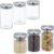 Relaxdays Set 6 Barattoli Alimentari, Contenitori in Vetro con Coperchio in Acciaio Inox, 3 Misure, Argento Trasparente
