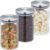 Relaxdays Set di 3 Barattoli per Alimenti in Vetro con Coperchio in Acciaio Inox, Volume 800 ml, Trasparente