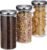 Relaxdays Tris Barattoli per Conserve, 1,3 L, Set da 3, Chiusura Ermetica, Coperchio in Acciaio Inox, Riso e Tè, Trasparente