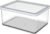 Rotho Loft Scatola Rettangolare con Coperchio e Guarnizione, Plastica Senza BPA (SAN), Trasparente/Bianco, 2,25 L, 20 x 15 x 9,7 cm