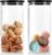 Set di 2 barattoli ermetici in vetro da 800 ml, con coperchio in bambù, senza BPA, per la conservazione della cucina