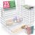 Shally Dogan Set di 25 organizer per cassetti in plastica trasparente, divisori salvaspazio per trucchi, cucina, posate, accessori, bagno, vassoi portaoggetti