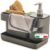 Snips Organizer per lavello cucina 3 in 1 con dispenser per piatti 400 ml con porta spugna e porta strofinacci, set salvaspazio 21 x 12 x 18 cm, Grigio, Made in Italy