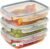 Snips – Set 3 Contenitori Alimenti 1,4 L Trasparente, Coperchio Fresh con 4 Chiusure di Sicurezza – Contenitore Alimenti 22,5 x 17,7 x 11 cm, Frigorifero, Microonde e Lavastoviglie Made in Italy