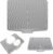 Tappetino Scolapiatti, Tappetino in Silicone per Cucina Scolapiatti Antiscivolo Gocciolatore Lavello Lavello Resistente Tappetino Concavo e Convesso 40 x 33 x 1,5 cm, Grigio