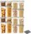 VINATO Contenitori per Alimenti Ermetici 16 Pezzi, Set di Organizer Cucina con Coperchio per Pasta, Cereali e Farina, Contenitori Dispensa Salvaspazio, Senza BPA, +24 Etichette