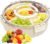 , vassoio da 6 divider con coperchio e manico, riutilizzabile, ermetico, per la preparazione dei pasti, salumi, biscotti, frutta, insalata, , per feste, 27 x 4,8 x